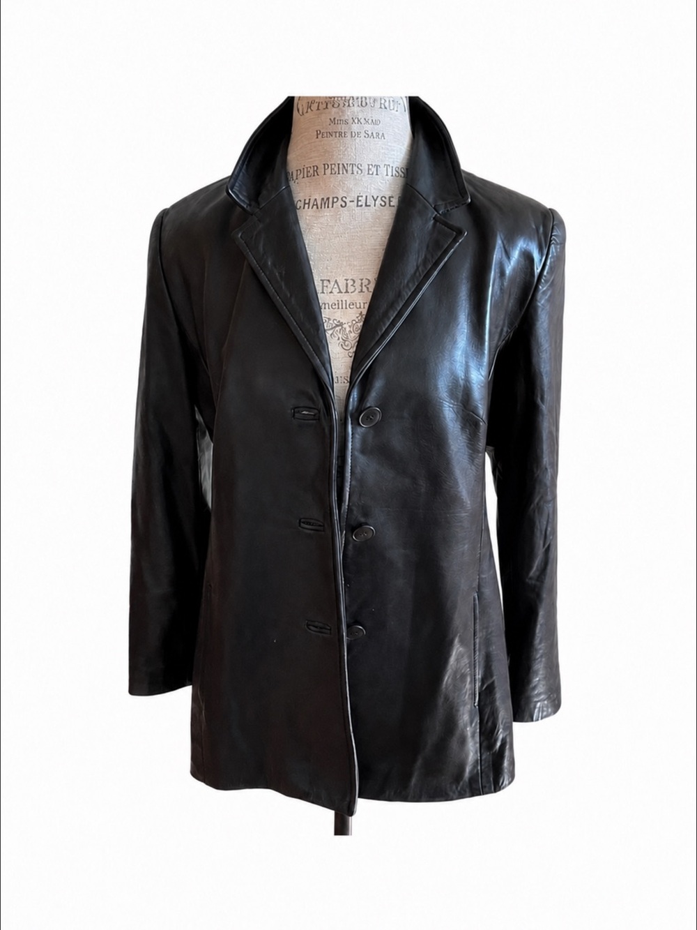 Danier Women's Genuine Black Leather Blazer Jacket Size Size S